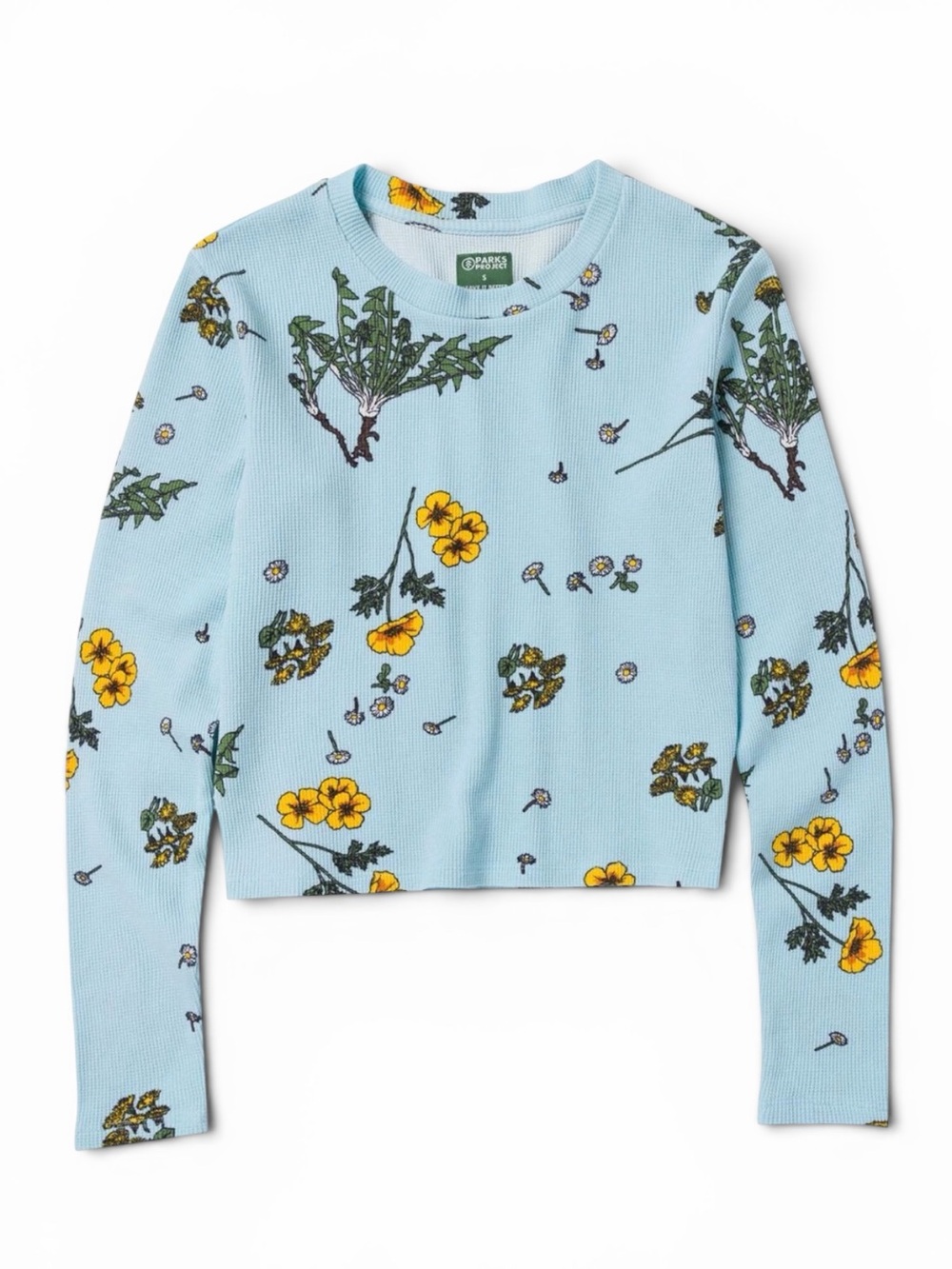 NWT Forest Forager Cropped Waffle Mini Long Sleeve Top Size Large
